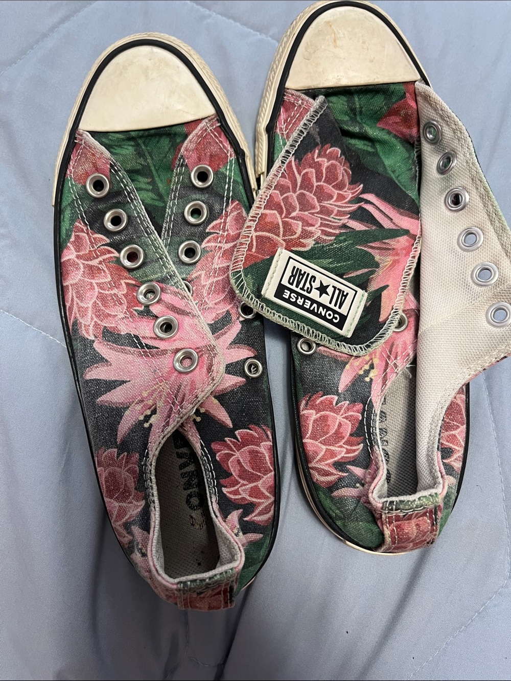 Converse Women’s Floral Low-Top Sneakers in Pink and Green